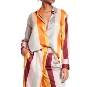 Fe Noel Target Striped Long Sleeve Top NWT